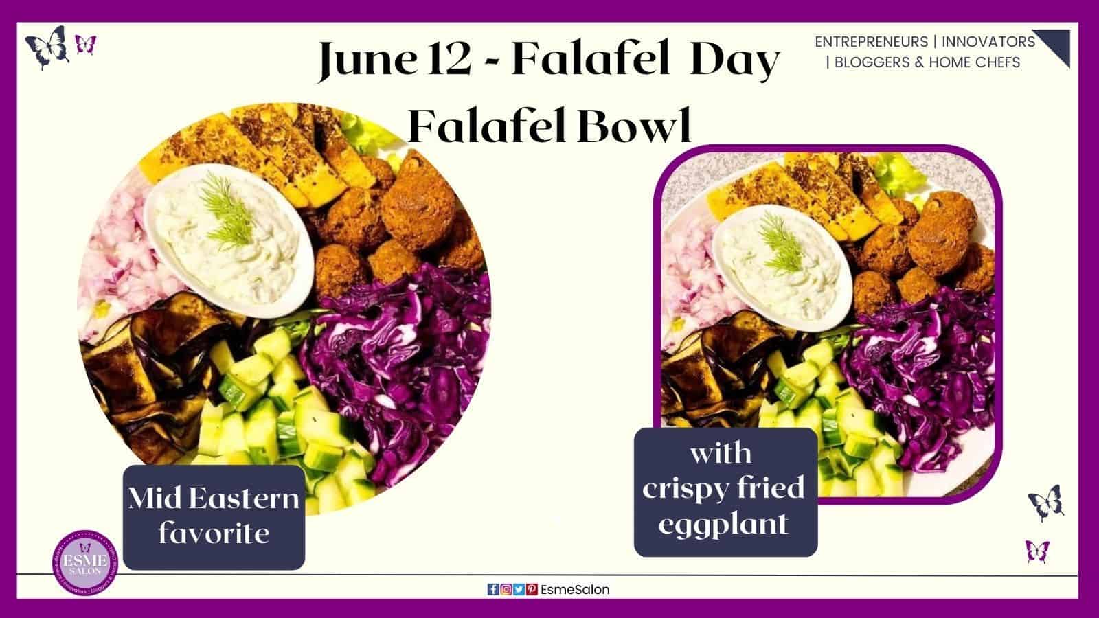 an image of Falafel Bowl served with chickpea flatbread
