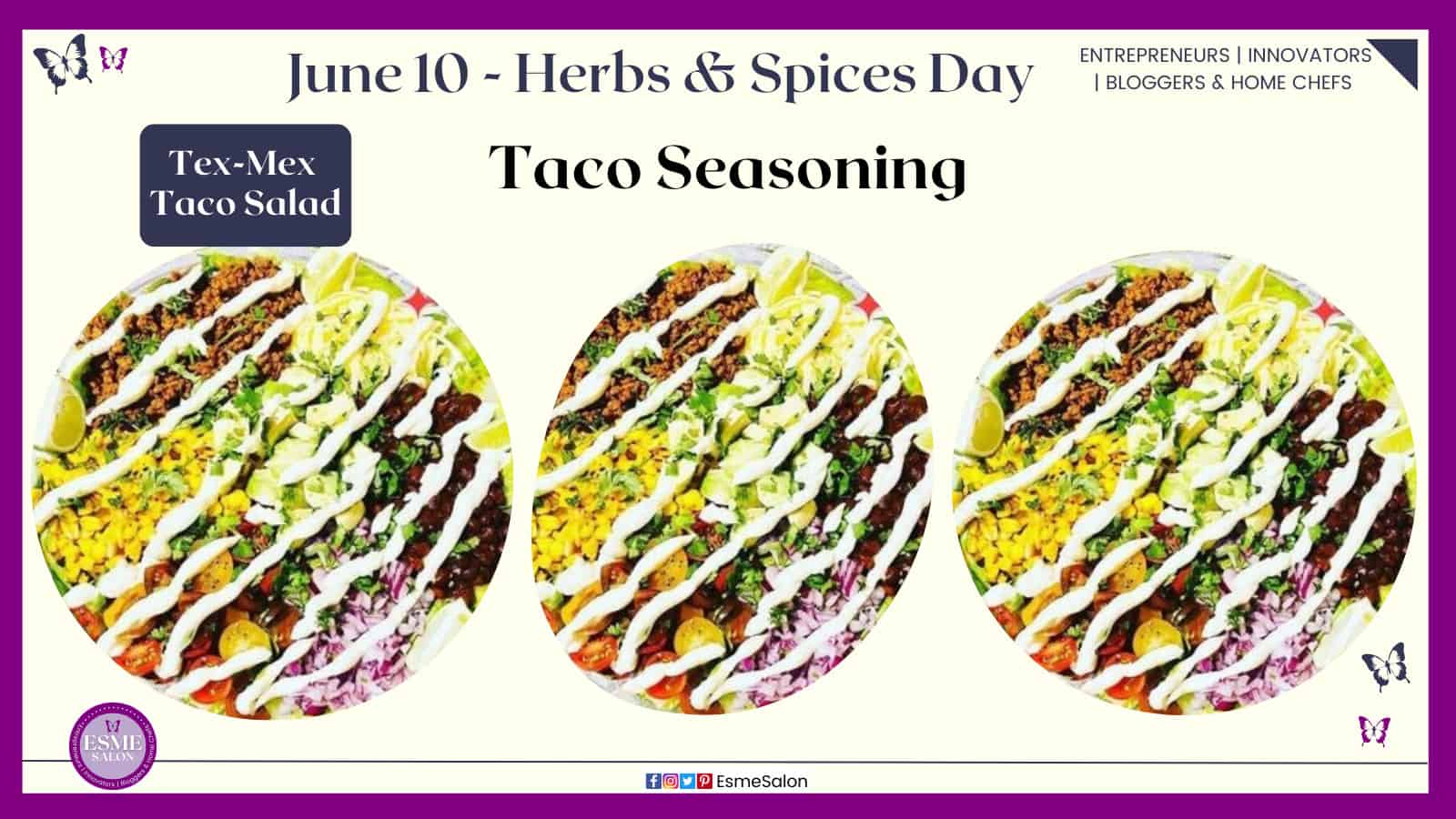 an image of a Tex-Mex Taco Salad with Taco Seasoning