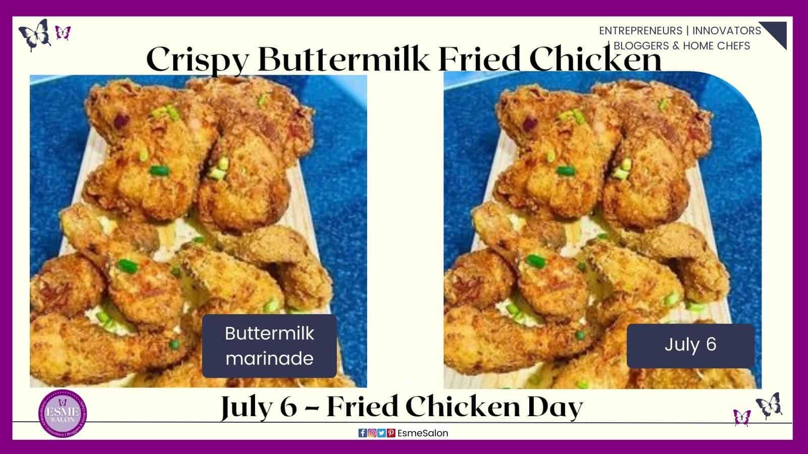 an image of chicken pieces dunked in buttermilk and fried until crispy