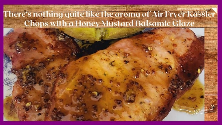 An image of Air Fryer Kassler Chops with a Honey Mustard Balsamic Glaze