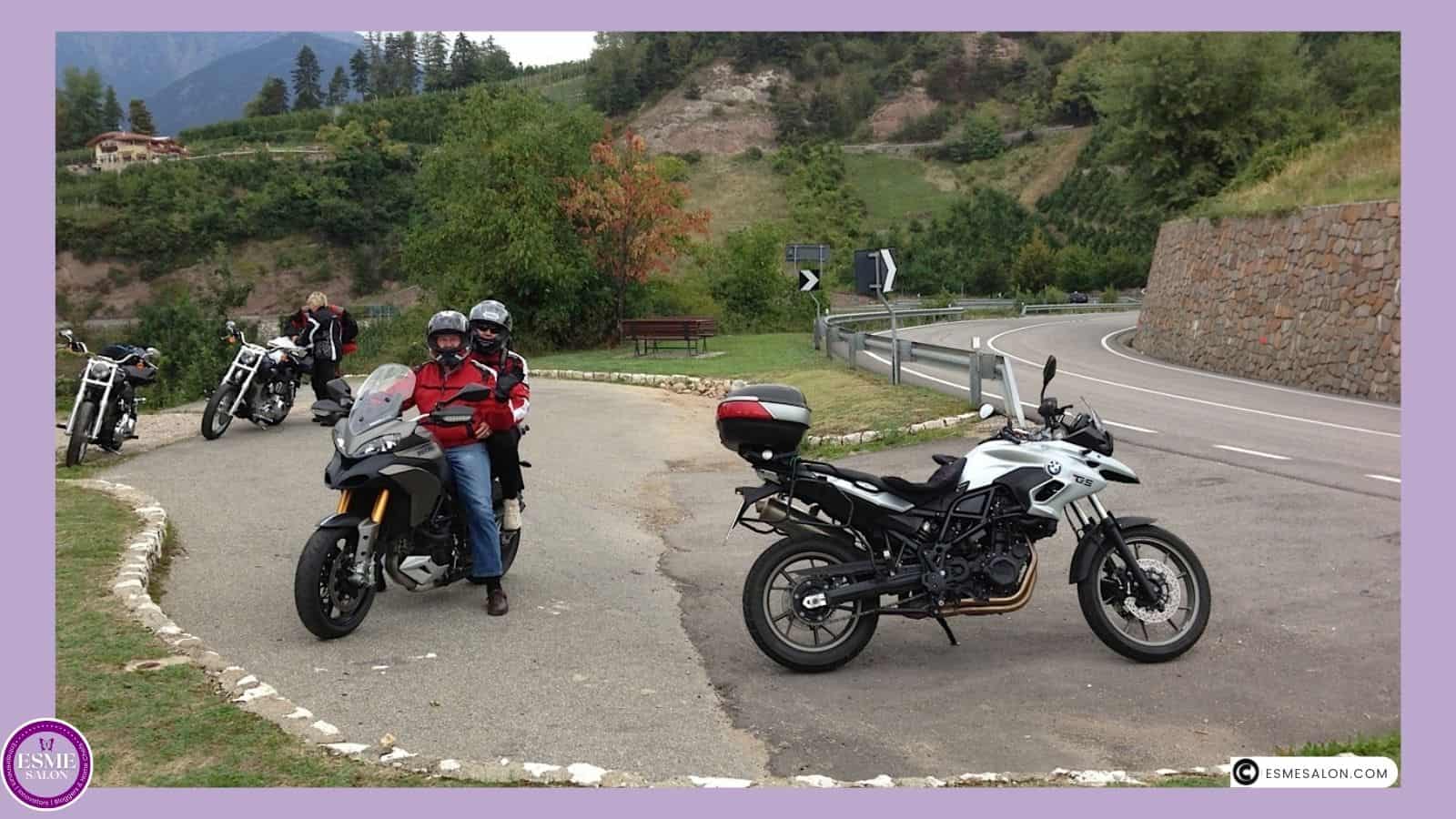 an image of Esme and Husband on motor bike trip in Italy