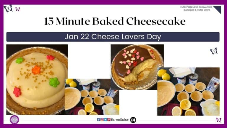 an image of mini Baked Cheesecake with ganache topping and some empty casings on the side