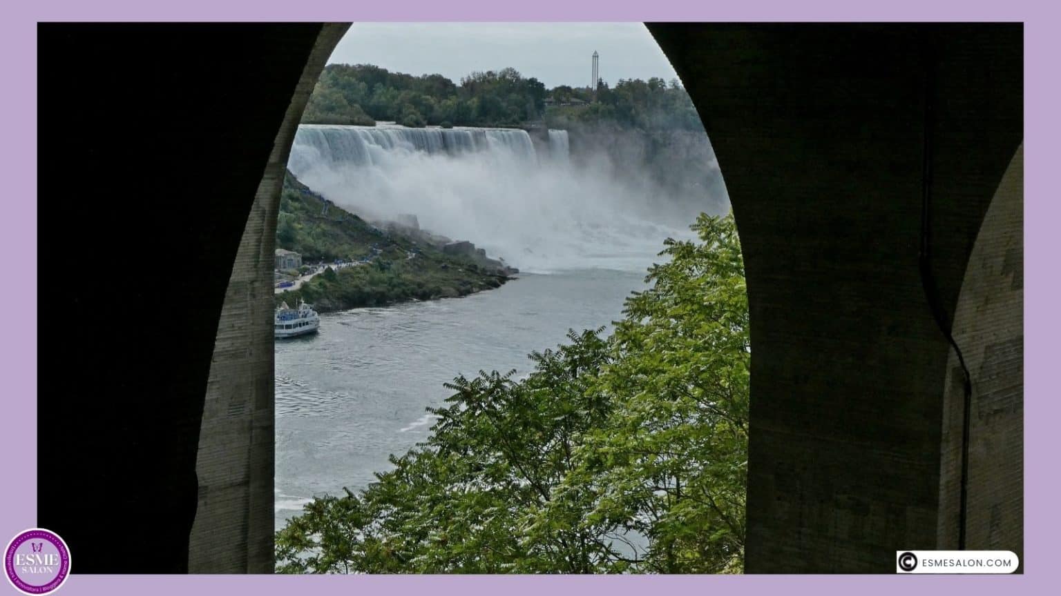 an image of Niagara seen through an archway