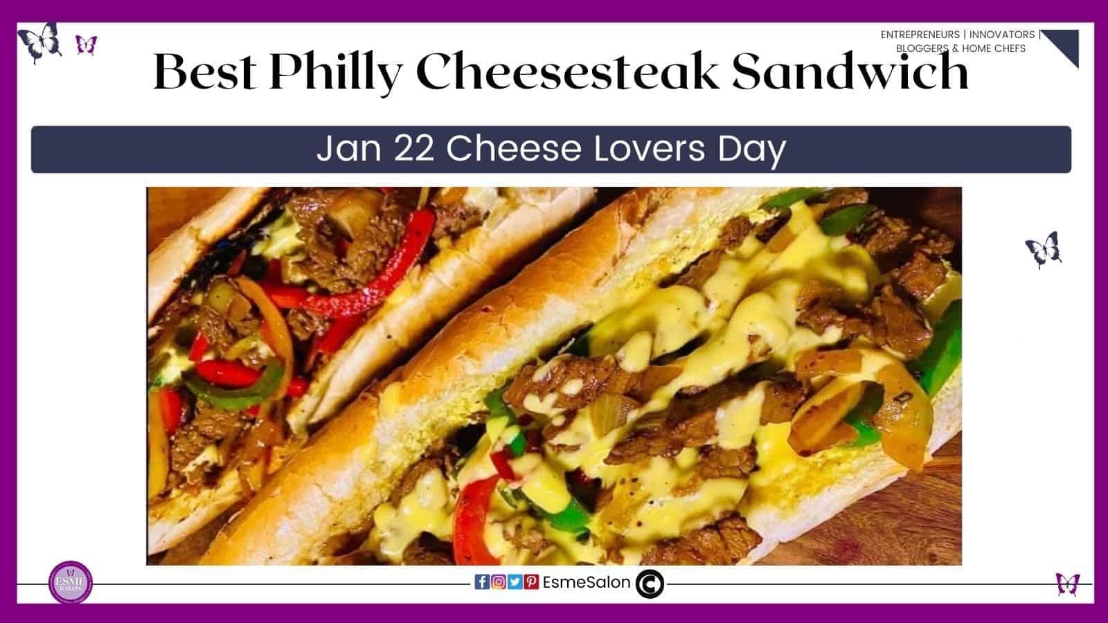 an image of 2 Philly Cheesesteak Sandwiches