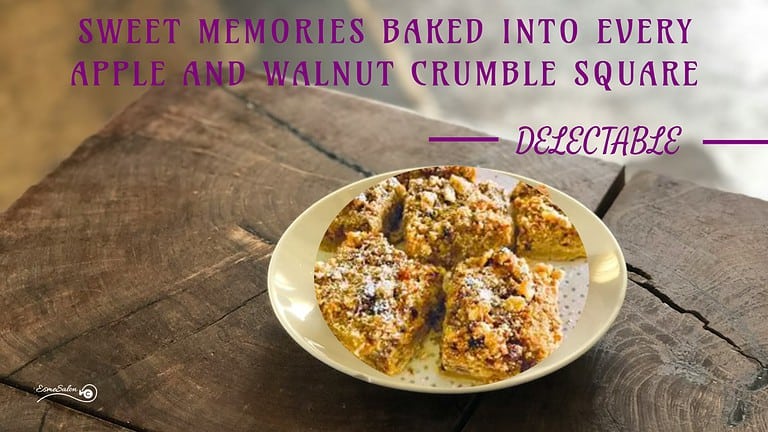 an image of a plate of Apple and Walnut Crumble Squares