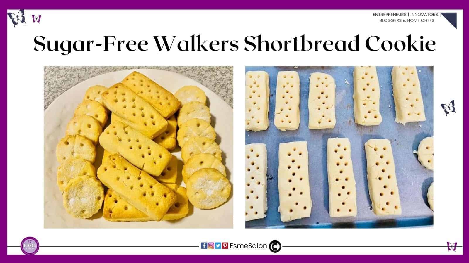 an image of baked and raw Sugar-Free Walkers Shortbread Cookies