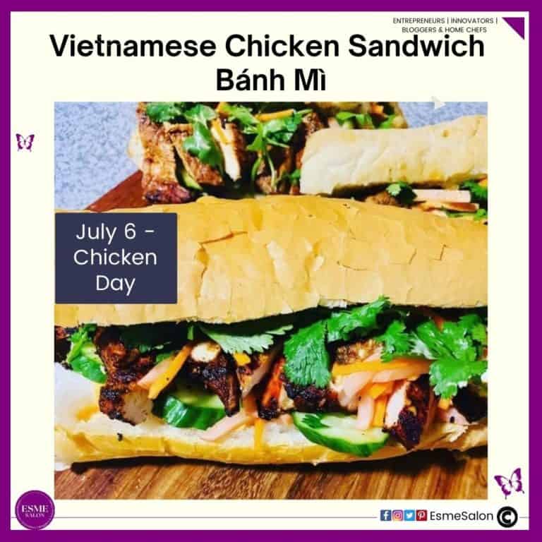an image of a Vietnamese Chicken Bánh Mì Sandwich 