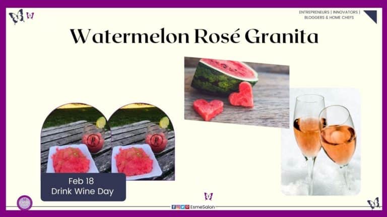 an image of a white plate as well as glass on a wooden slatted table filled with Watermelon Granita