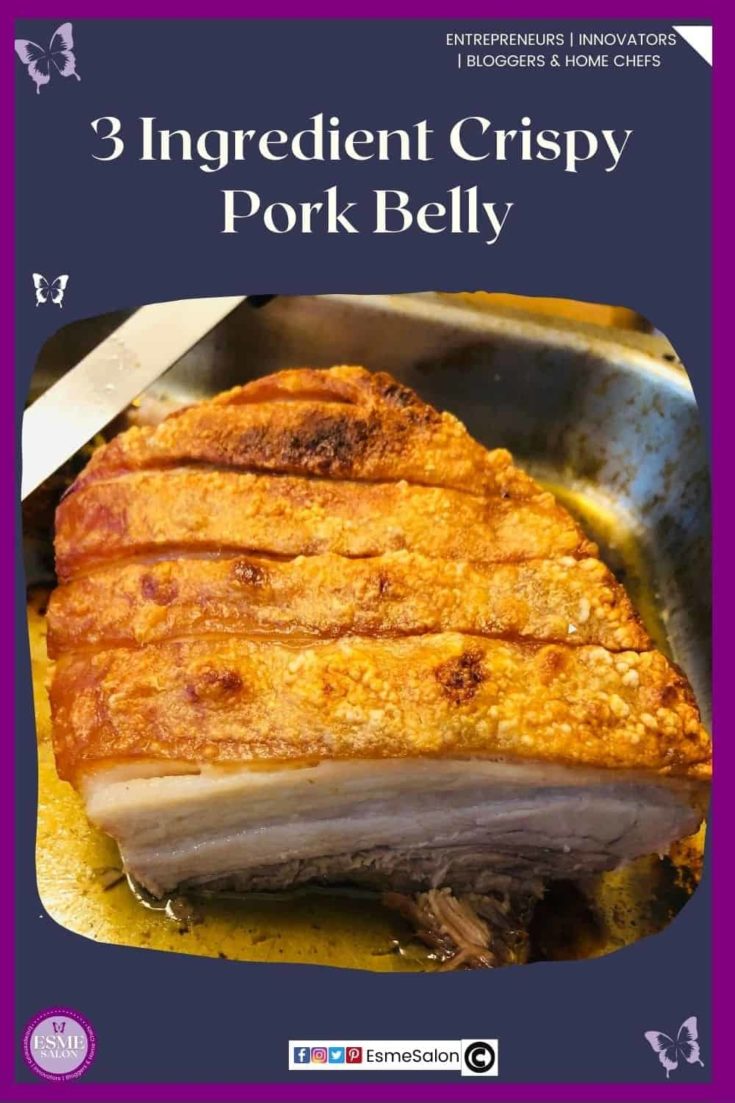 an image of Delicious Easy 3 Ingredient Crispy Pork Belly with superb crackling