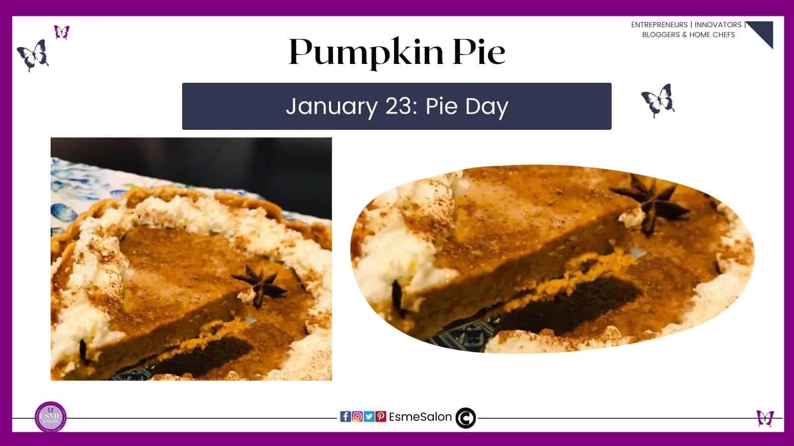 an image of a Pumpkin Pie for Thanksgiving