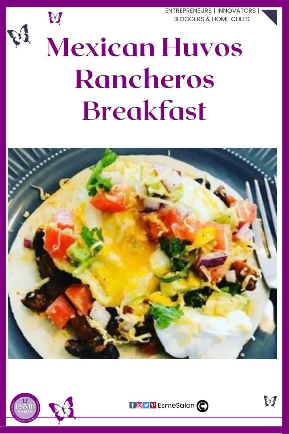 an image of a plate filled with a Mexican Huevos Rancheros Breakfast