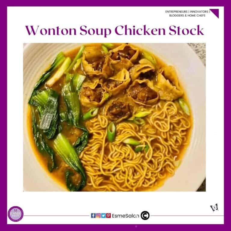 an image of Wonton Soup Chicken with greens on the side