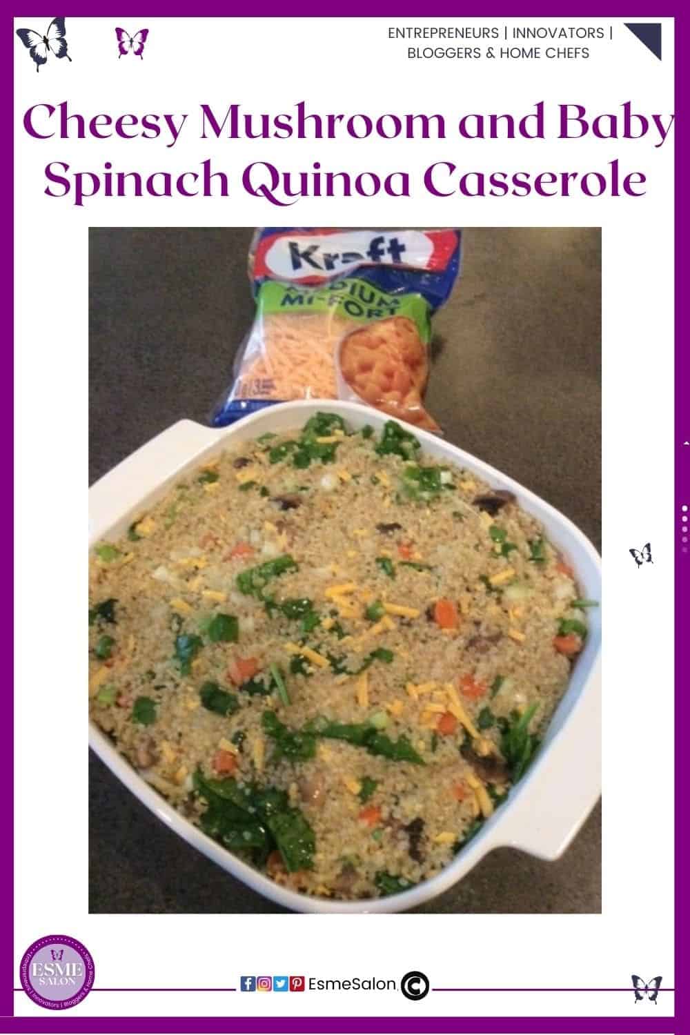 an image of a Baby Spinach Quinoa Casserole still to be baked