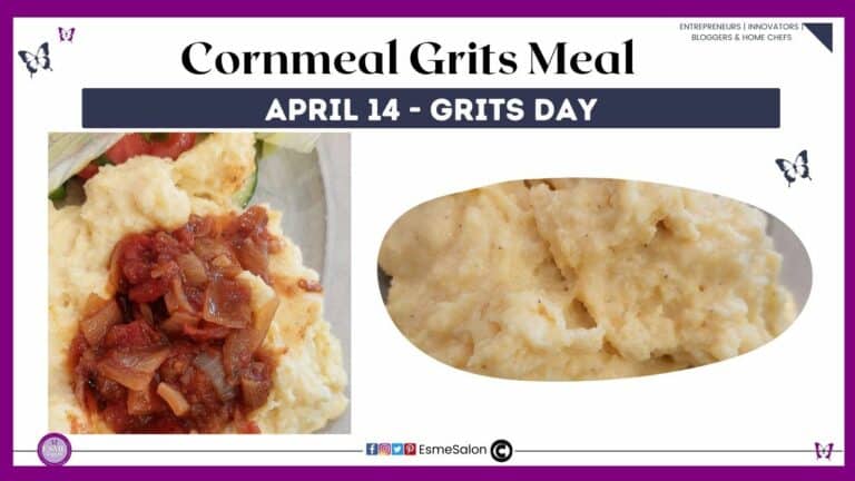 an image of a Cornmeal Grits Meal with tomato and onion sauce