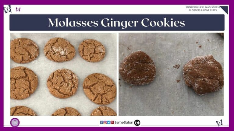 an image of Molasses Ginger Cookies baked and unbaked