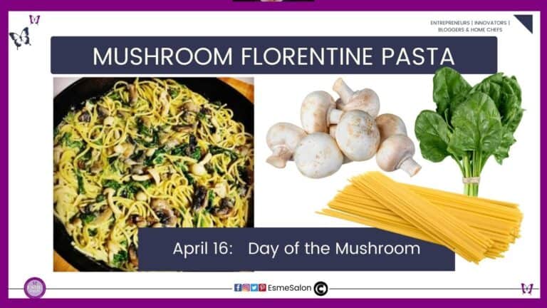 an image of a bowl of Mushroom Florentine Pasta with Spinach