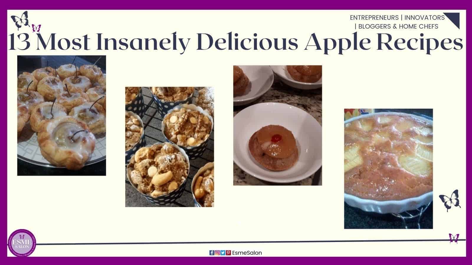an image of 4 different apple recipes