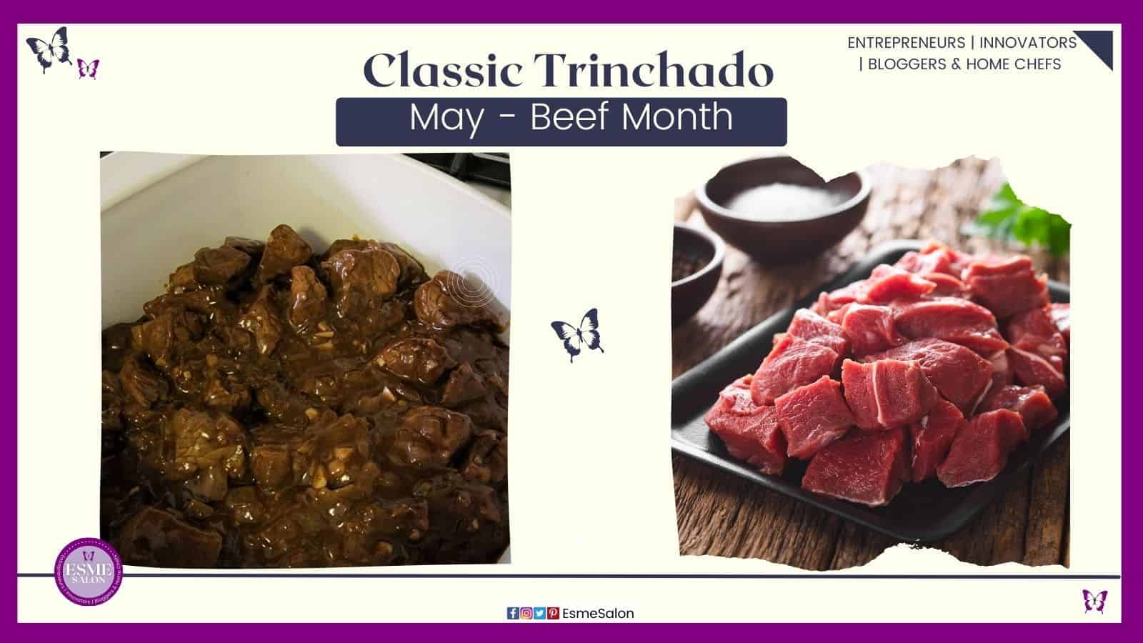 an image of a Classic South African Cubed Beef dish called Classic Trinchado
