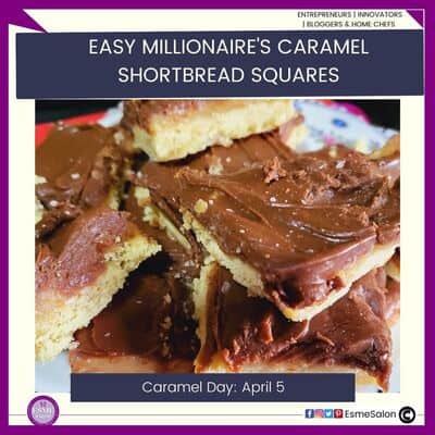 an image of blocks of Millionaire's Caramel Shortbread Squares