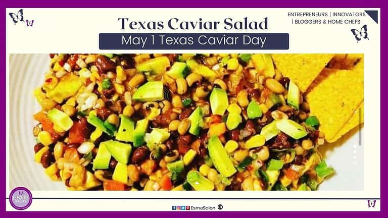 an image of Texas Caviar Salad with in a light dressing served with tortilla chips