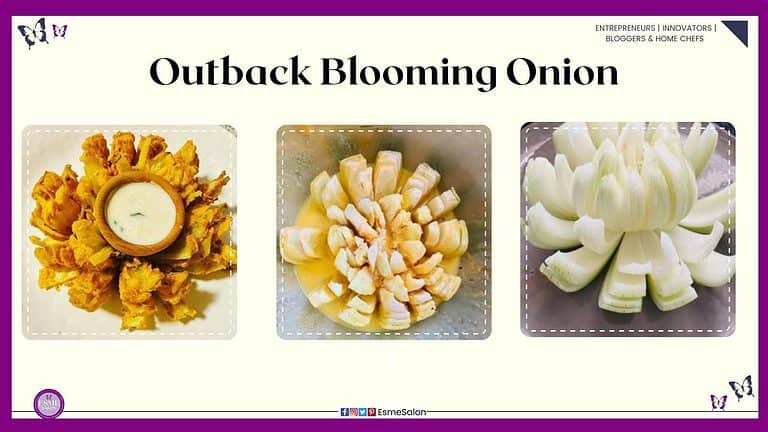 an image of an Outback Blooming Onion in various stages of preparation