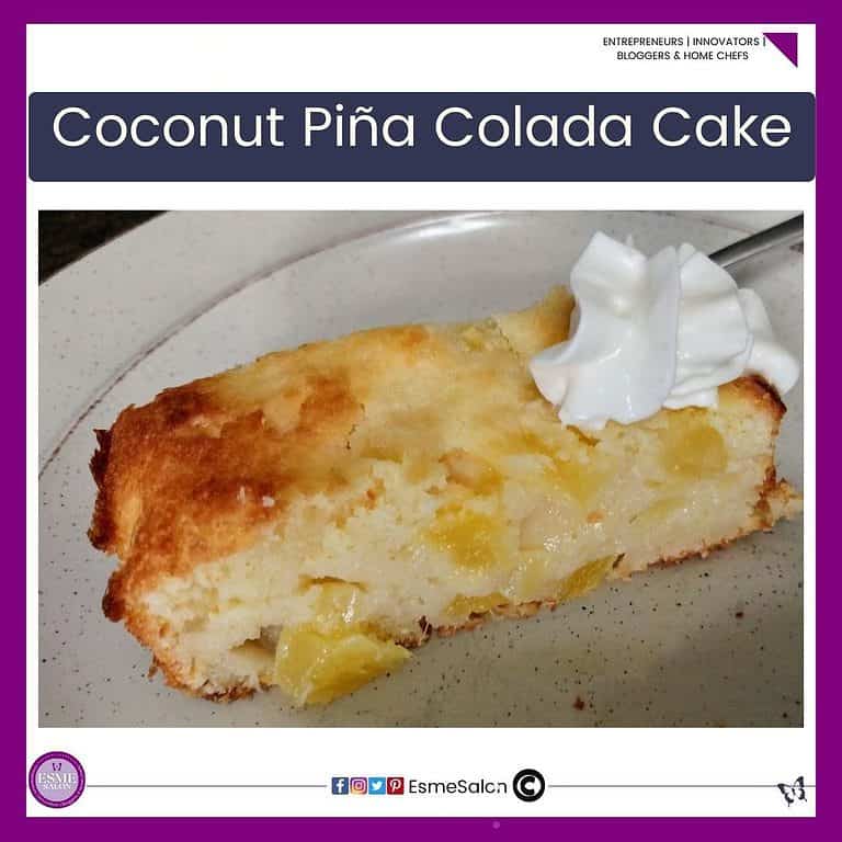 A Pina Colada Cake loaded with lots of pineapple and coconut flavor! Easy and delicious and perfect as a summer treat!