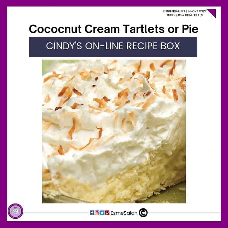An image of a Coconut Cream Pie with toasted coconut shavings