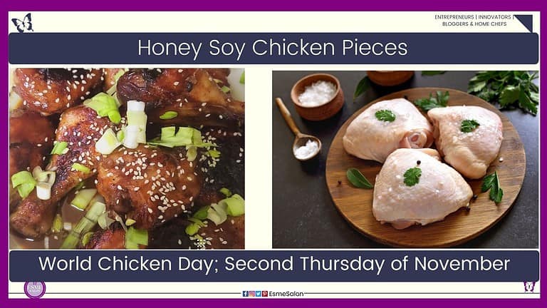 an image of Honey Soy Chicken Pieces sprinkled with sesame seed and spring onions