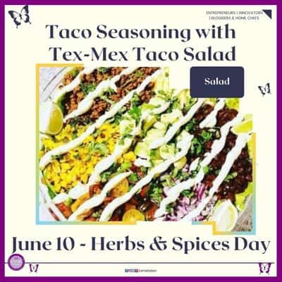an image of a Tex Mex Taco salad with Homemade Taco Seasoning