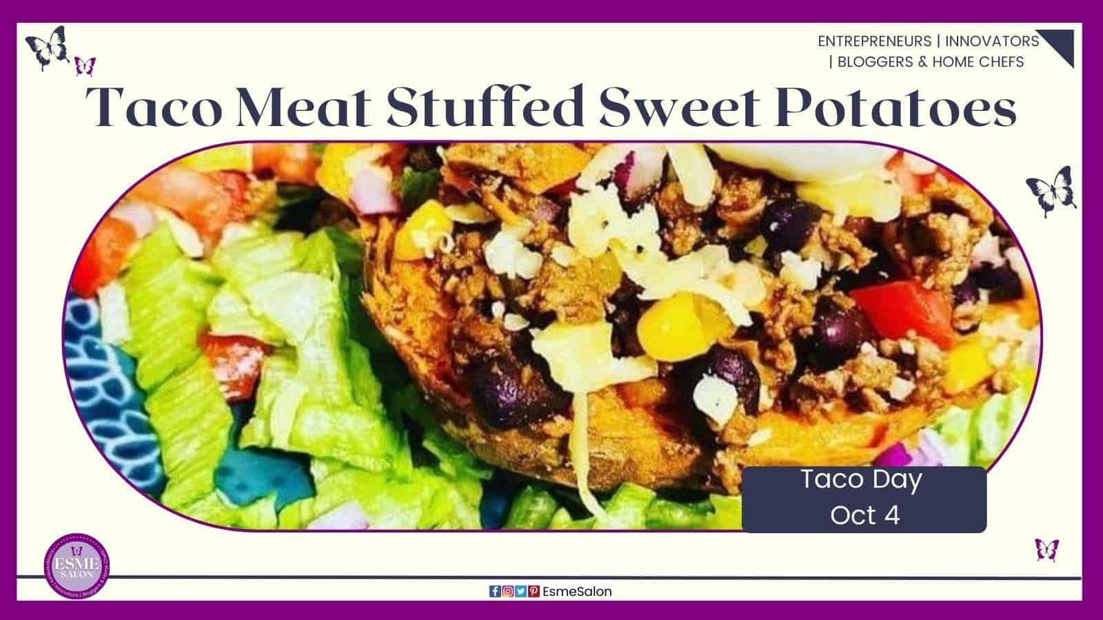 Taco Meat Stuffed Sweet Potatoes