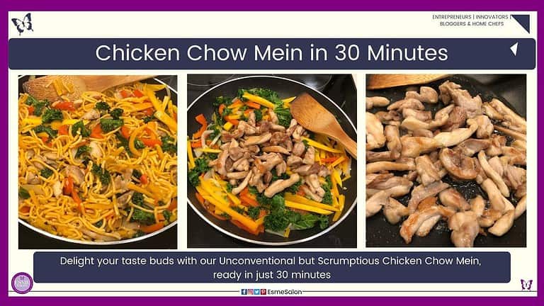 an image of Chicken Chow Mein but with a twist, made with kale and butternut iso cabbage and carrots