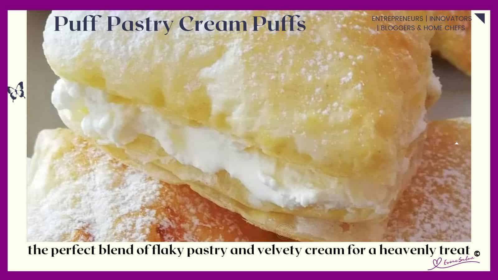 an image of Ready-made Puff Pastry filled with Cream and nuts