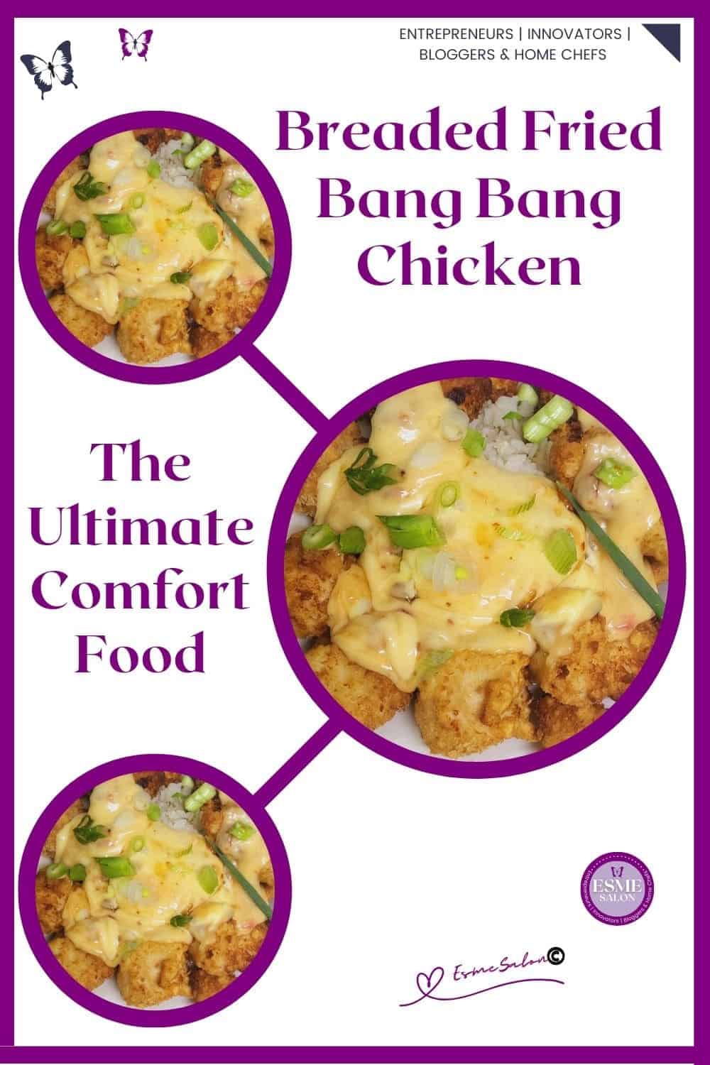an image of crispy bang bang chicken with a mayonnaise chili sauce