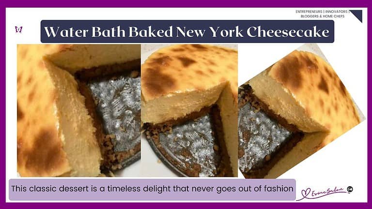 an image of a New York Baked Cheesecake with a slice cut out and still in the springform pan
