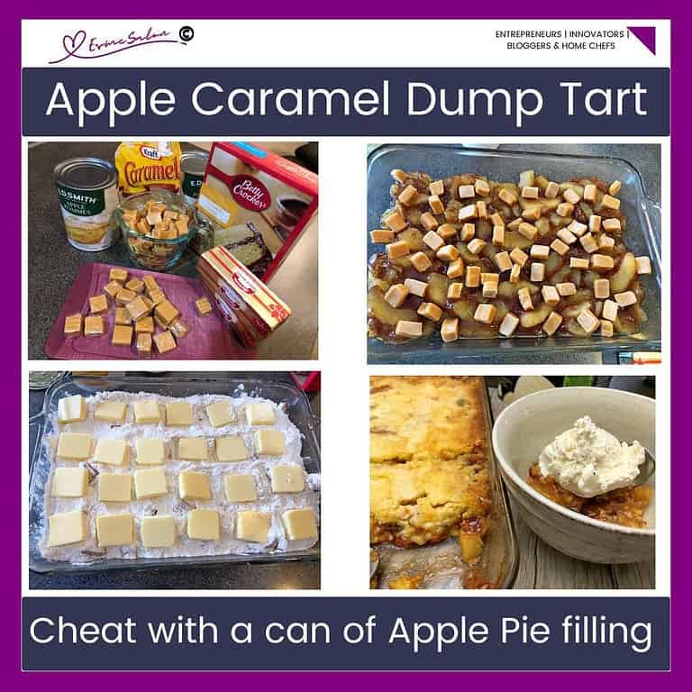 an image of an Apple Caramel Dump Tart in the making