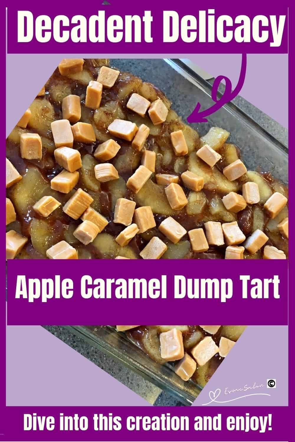 an image of an Apple Caramel Dump Tart in the making