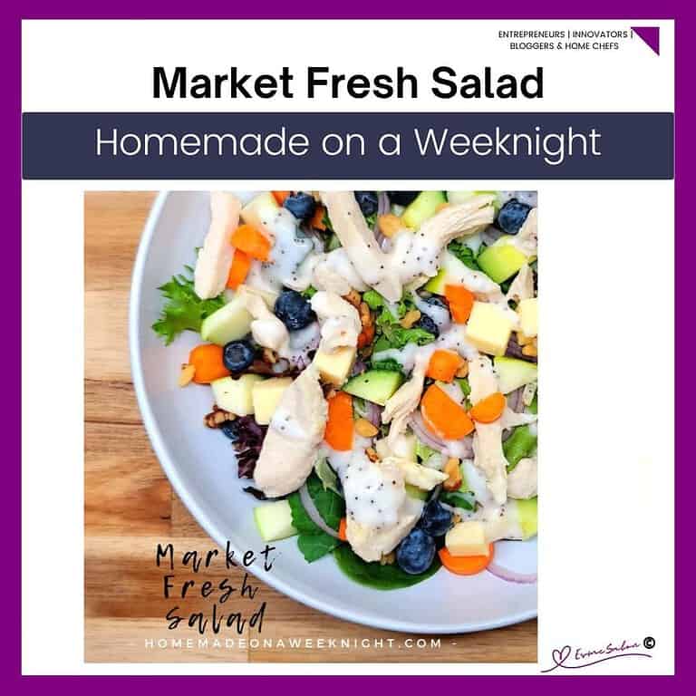 Fresh Salad with tasty chicken and blue berries