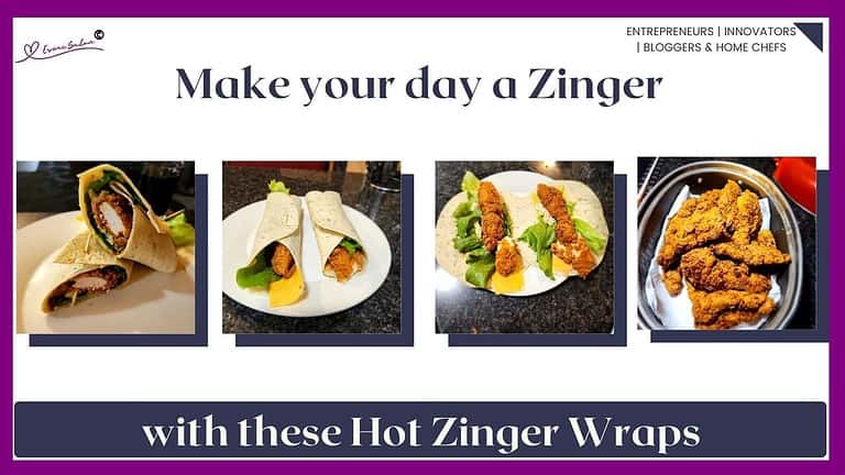 An image of Chicken strips, wraps and finally Hot Zinger Wraps served in a garlic & herb tortilla.