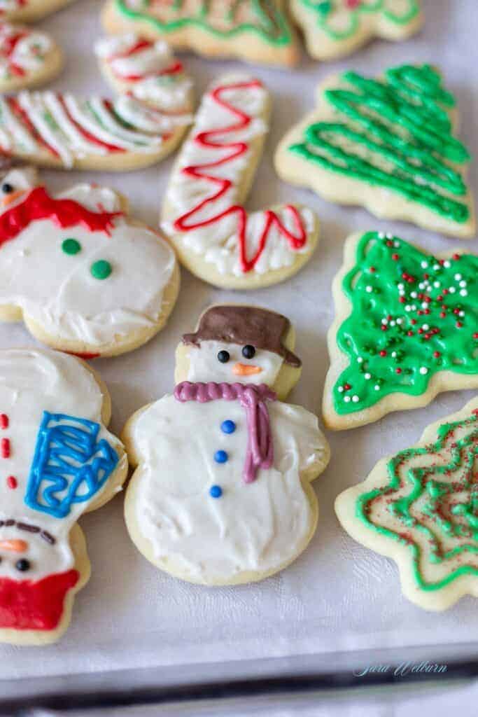 Christmas Sour Cream Sugar Cookies with Cream Cheese Frosting