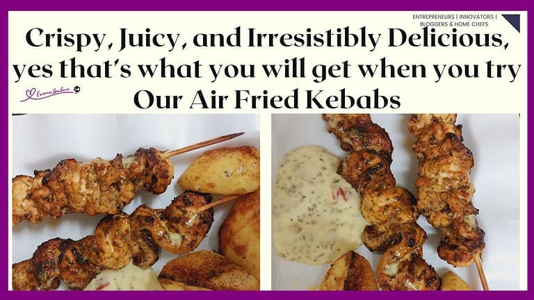 an image of Chicken pieces on Skewers made in the Air Fryer