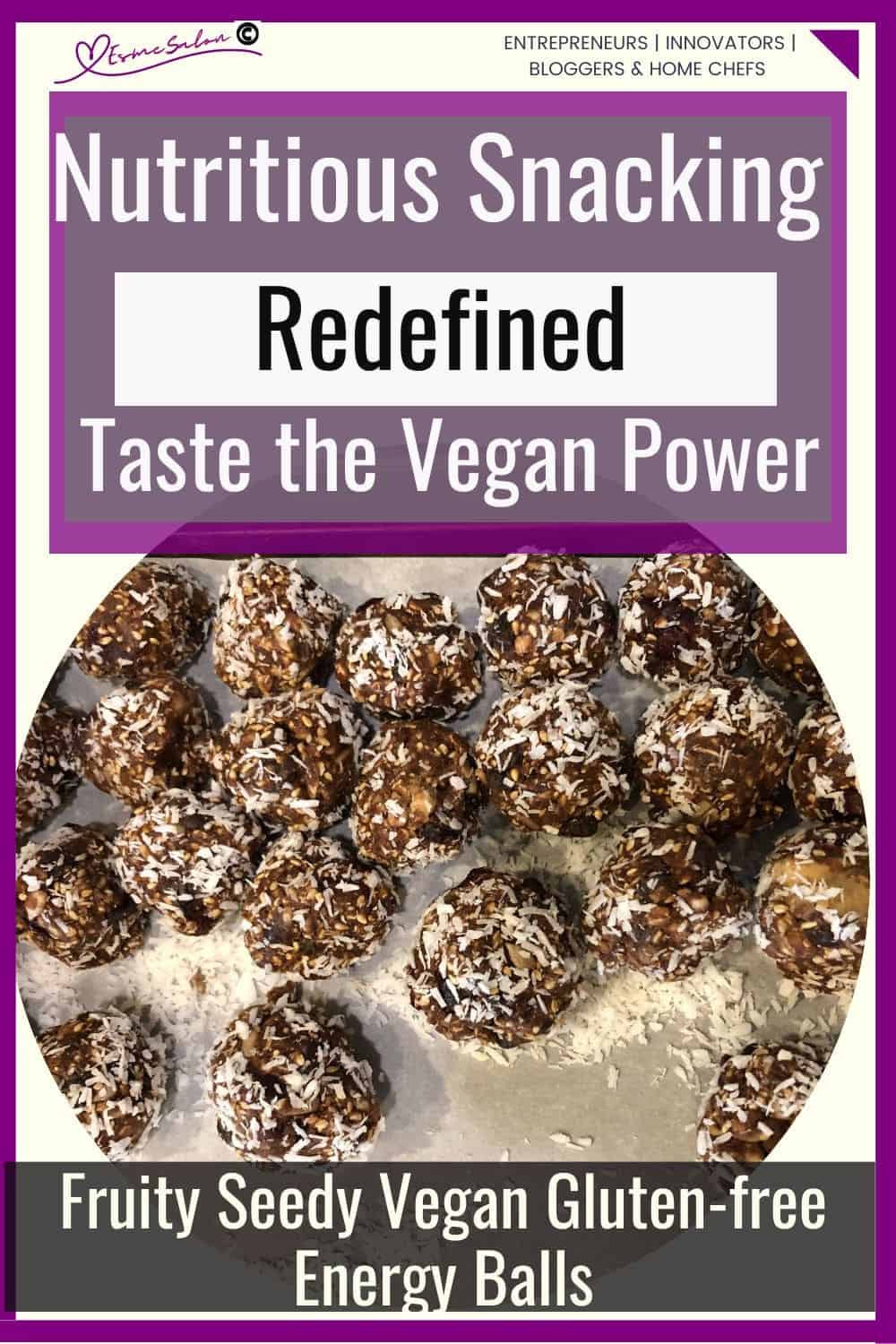 an image of Fruity Seedy Vegan Gluten-free Energy Balls rolled in coconut