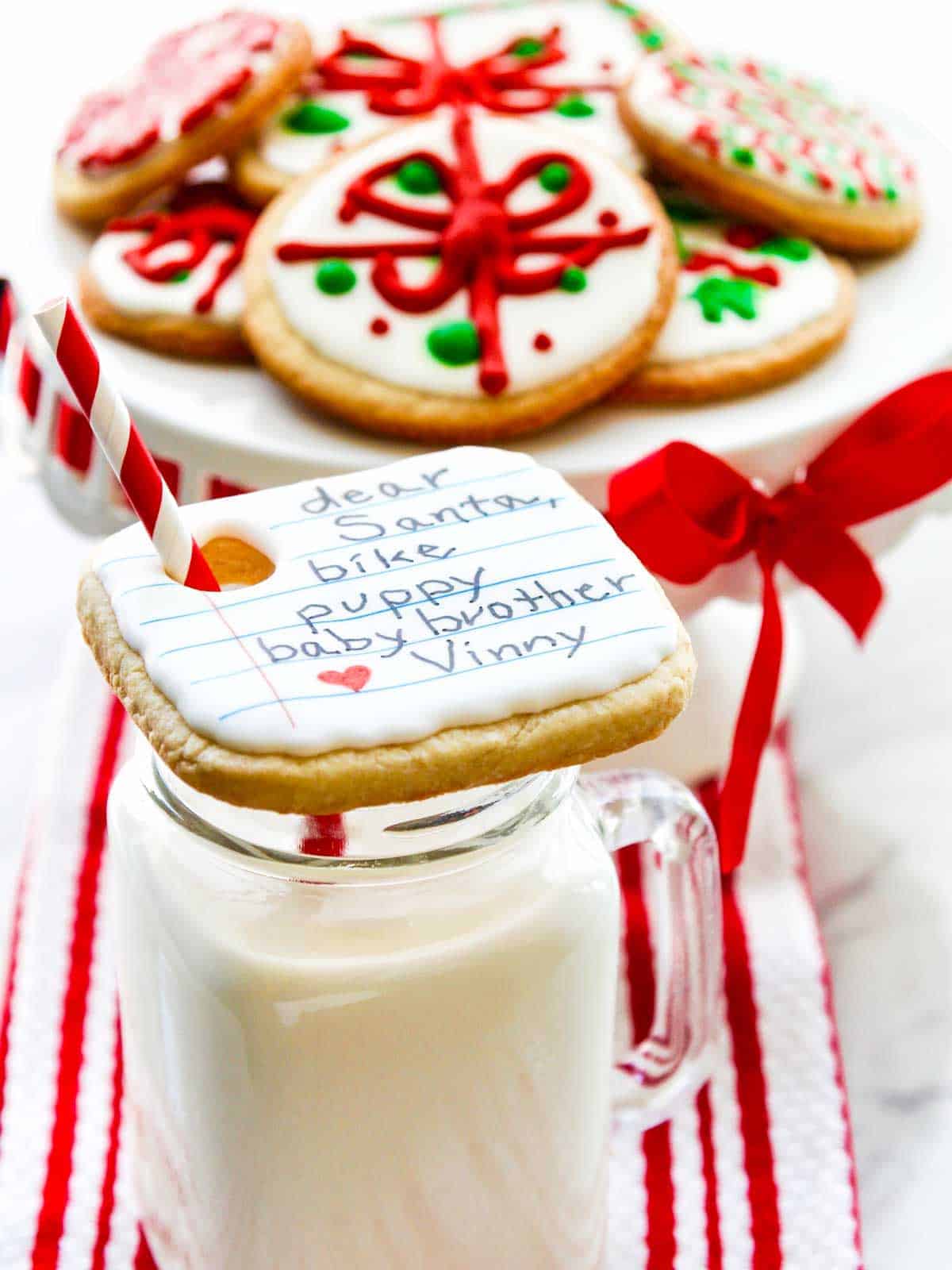 Santa Cookies and milk