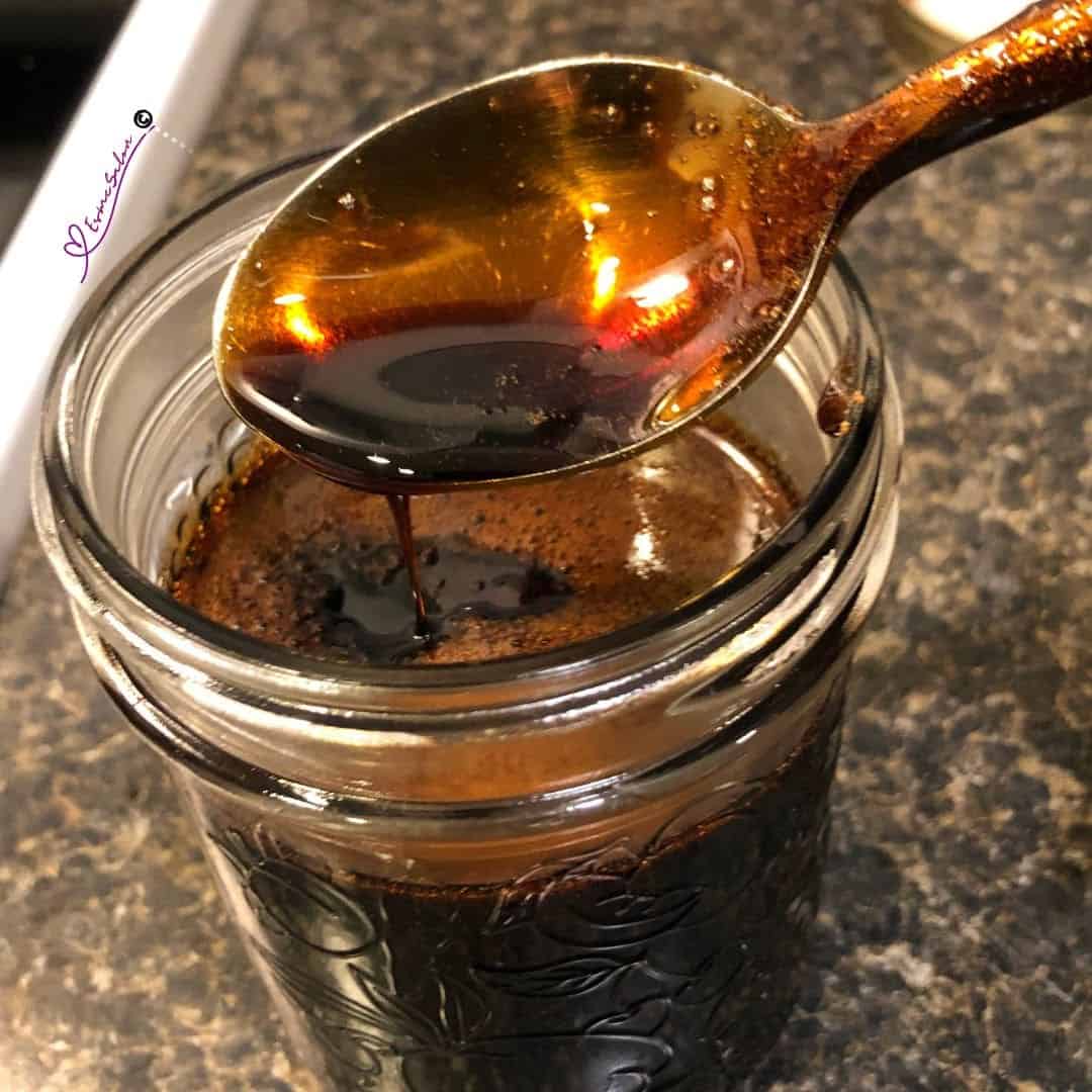 an image of a Glass Console Jar with Balsamic and Maple Glaze Reduction