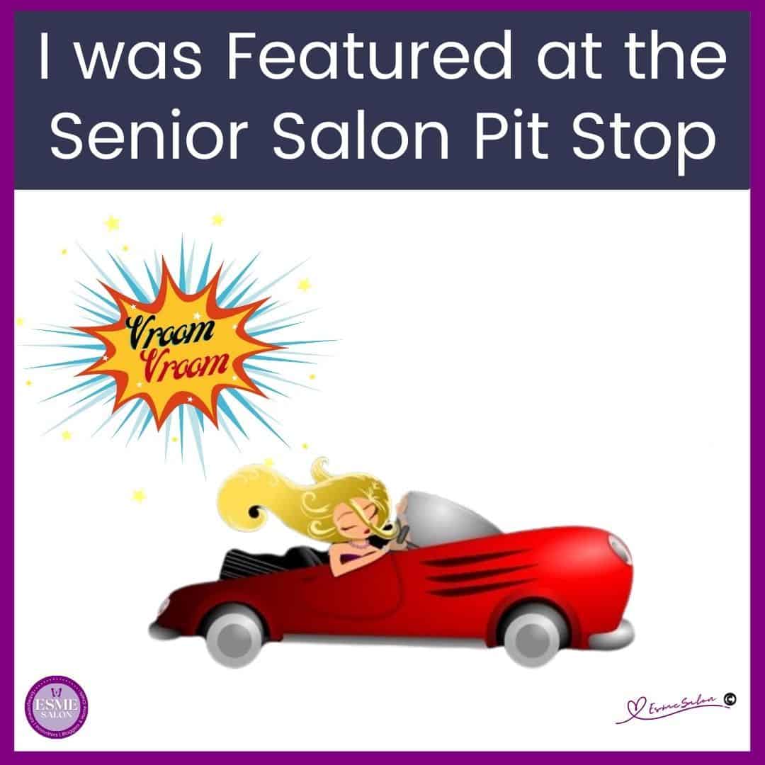 an image of our Vroom Vroom and Red red car inside a purple square with the Esme Salon logo