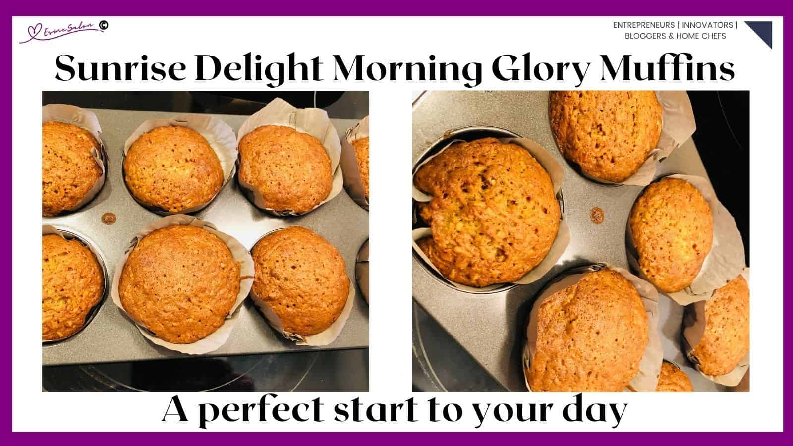 an image of Sunrise Delight Morning Glory Muffins in a muffin tin