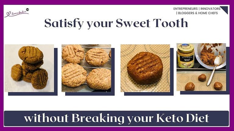 An image of Keto Cookies with Nut Butter in various stages of preparation
