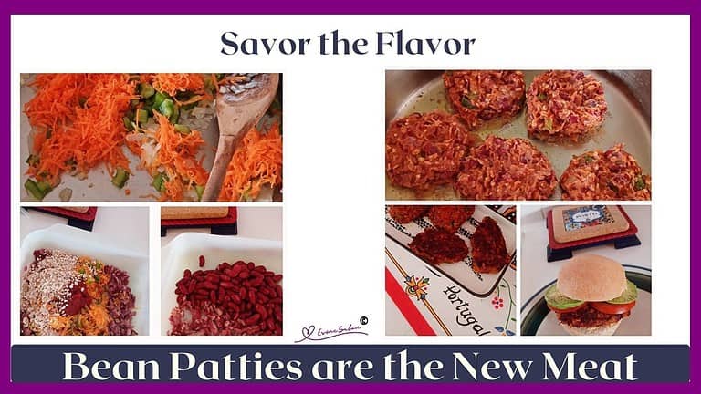 An image of Bean Patties instead of Meat Patties, in the making and some already done