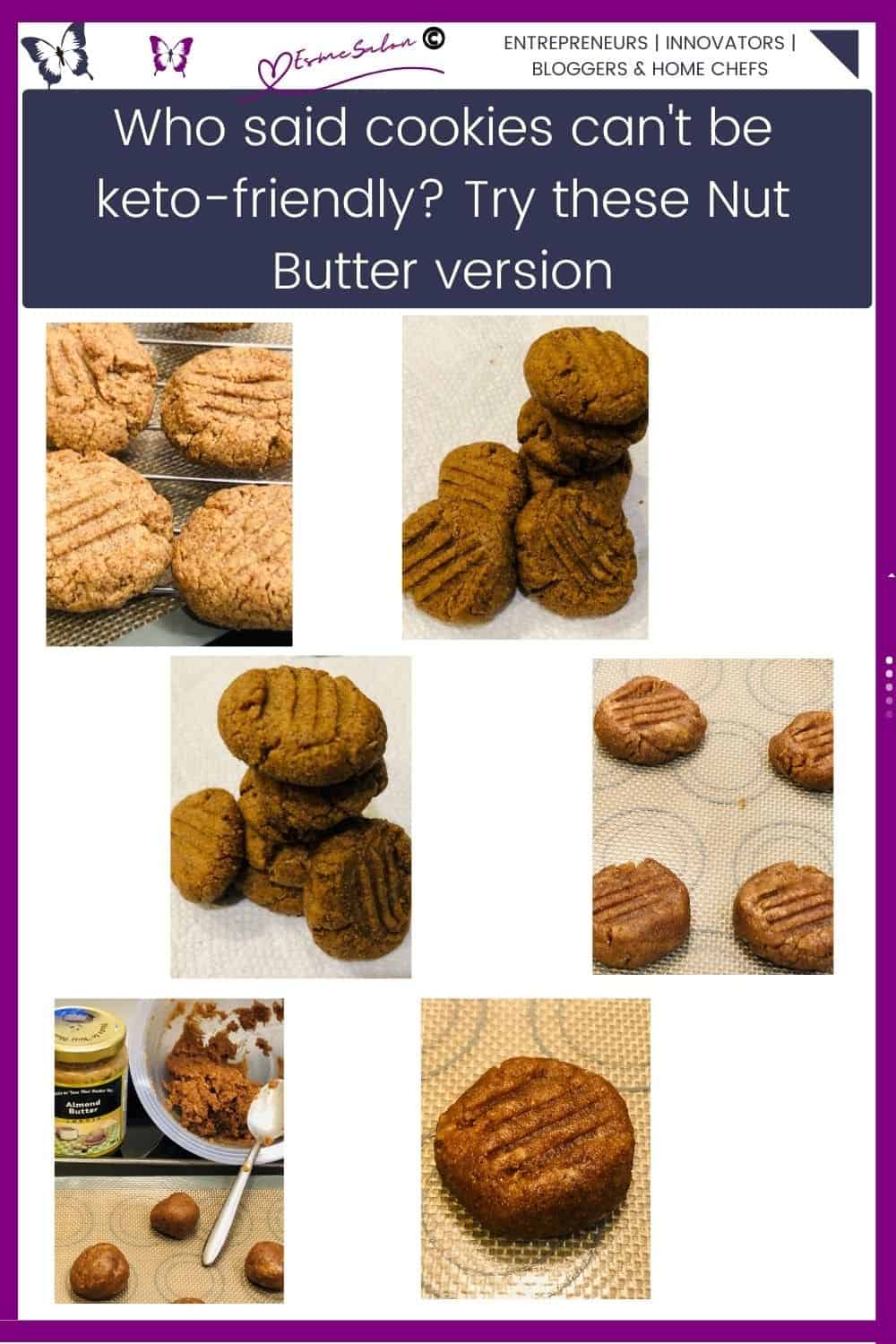 An image of Keto Cookies with Nut Butter in various stages of preparation