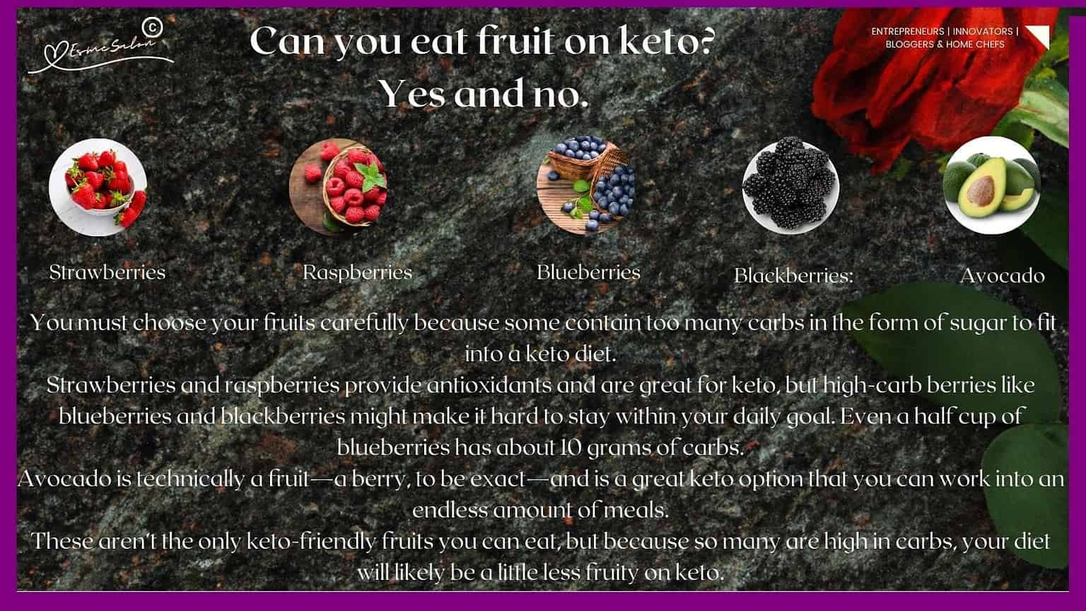 an image and script of Can you eat fruit on Keto?