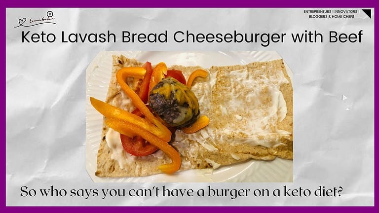 an image of a Keto Lavash Bread Cheeseburger with Beef